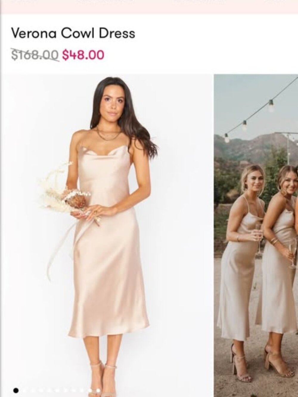 Show Me Your Mumu champagne slip dress